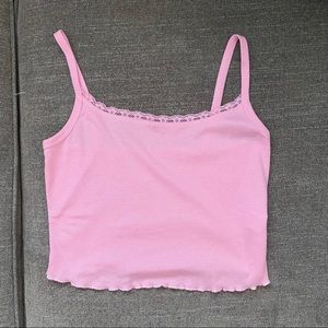 Pacsun Pink Lace-Trimmed Cami